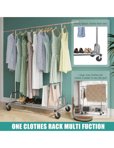 CM-45 TELESCOPIC CLOTHES HANGER L130-190 x W55 x H162-174