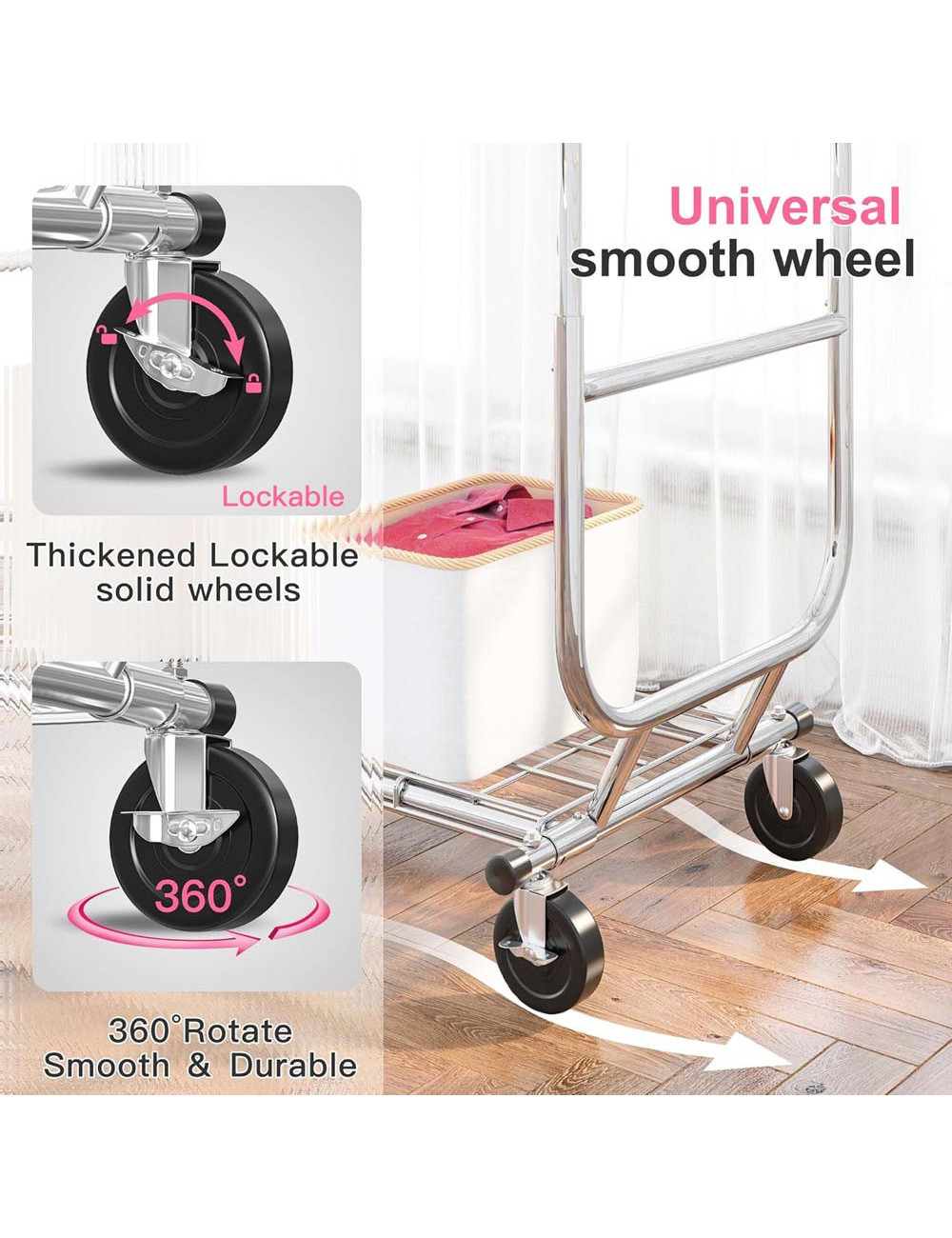 CM-46 TELESCOPIC CLOTHES HANGER L130-190 x W55 x H148-178