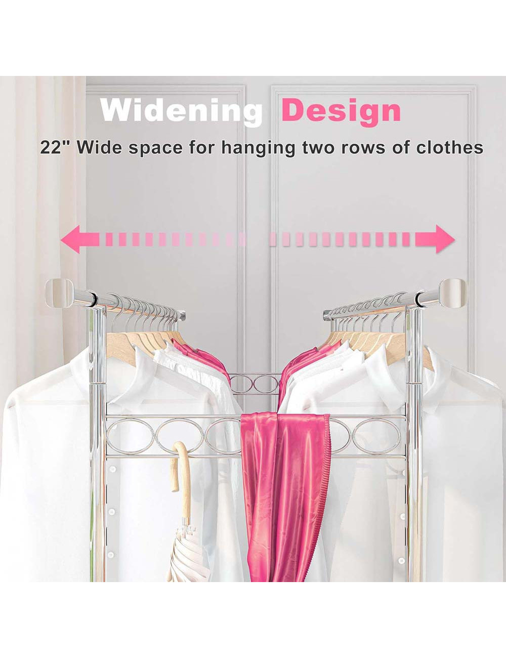 CM-46 TELESCOPIC CLOTHES HANGER L130-190 x W55 x H148-178