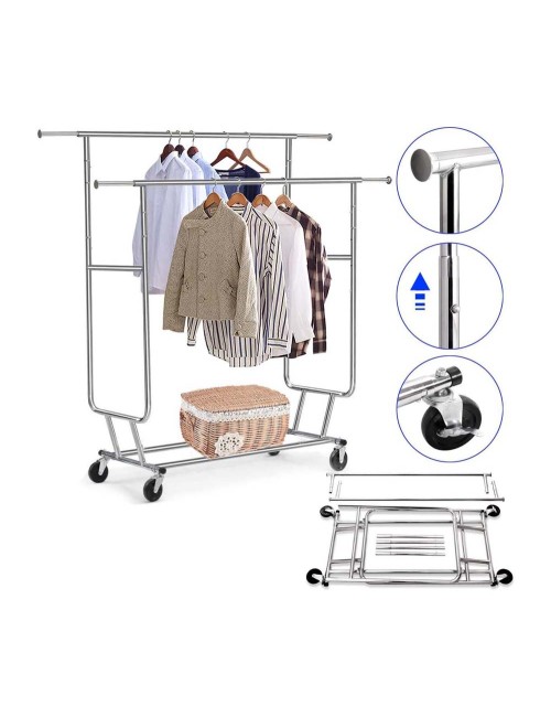 CM-49 TELESCOPIC CLOTHES HANGER L130-190 x W55 x H140-166