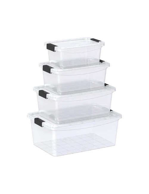 علبة تخزين بلاستيك شفاف 38 لتر
