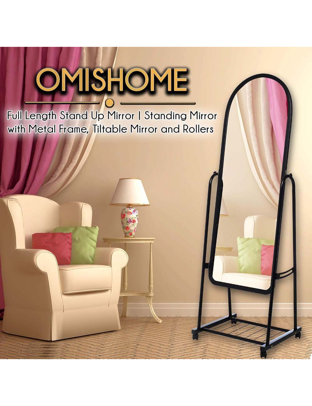 مراية ديكور مع استاند متحرك