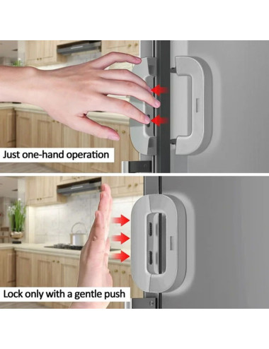 قفل باب ثلاجة رمادي لصق