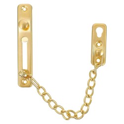 CHROME DOOR LATCH WITH CHAIN 10 MM GOLDEN
