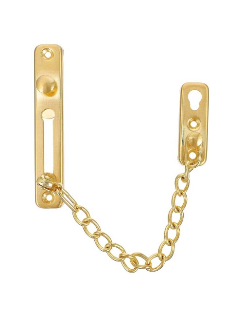 CHROME DOOR LATCH WITH CHAIN 10 MM GOLDEN