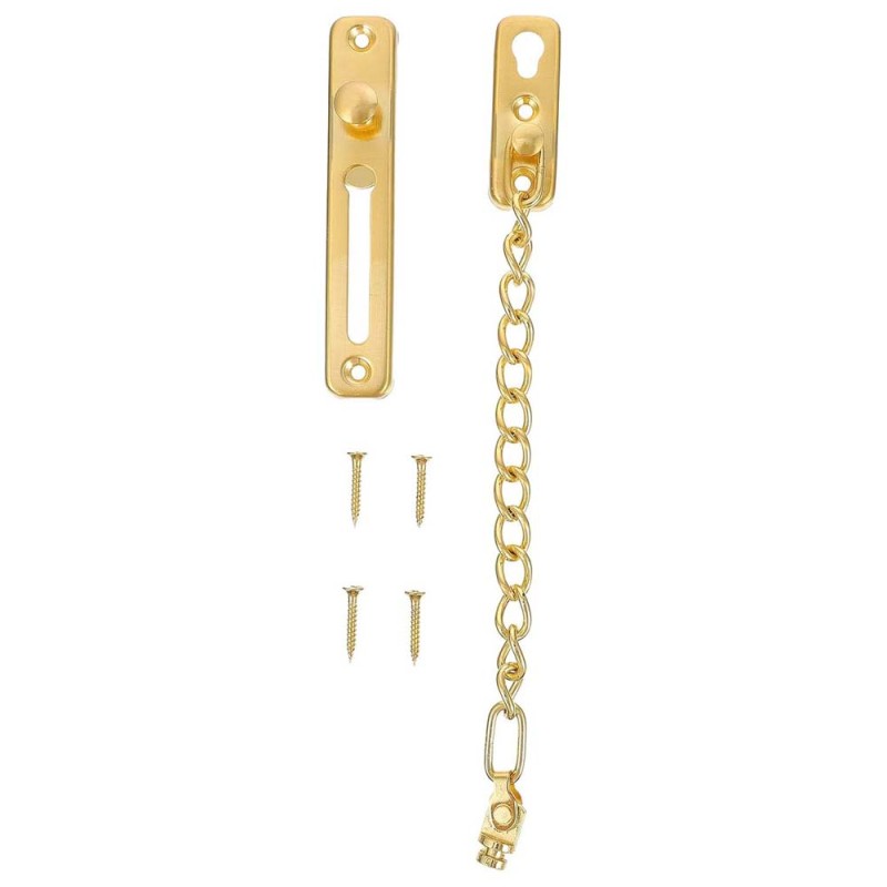 CHROME DOOR LATCH WITH CHAIN 10 MM GOLDEN