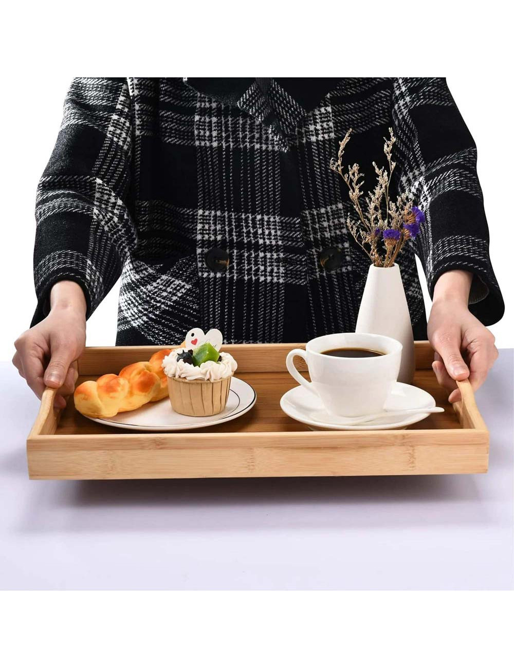 WOODEN BAMBOO TRAY 3 PICES SET