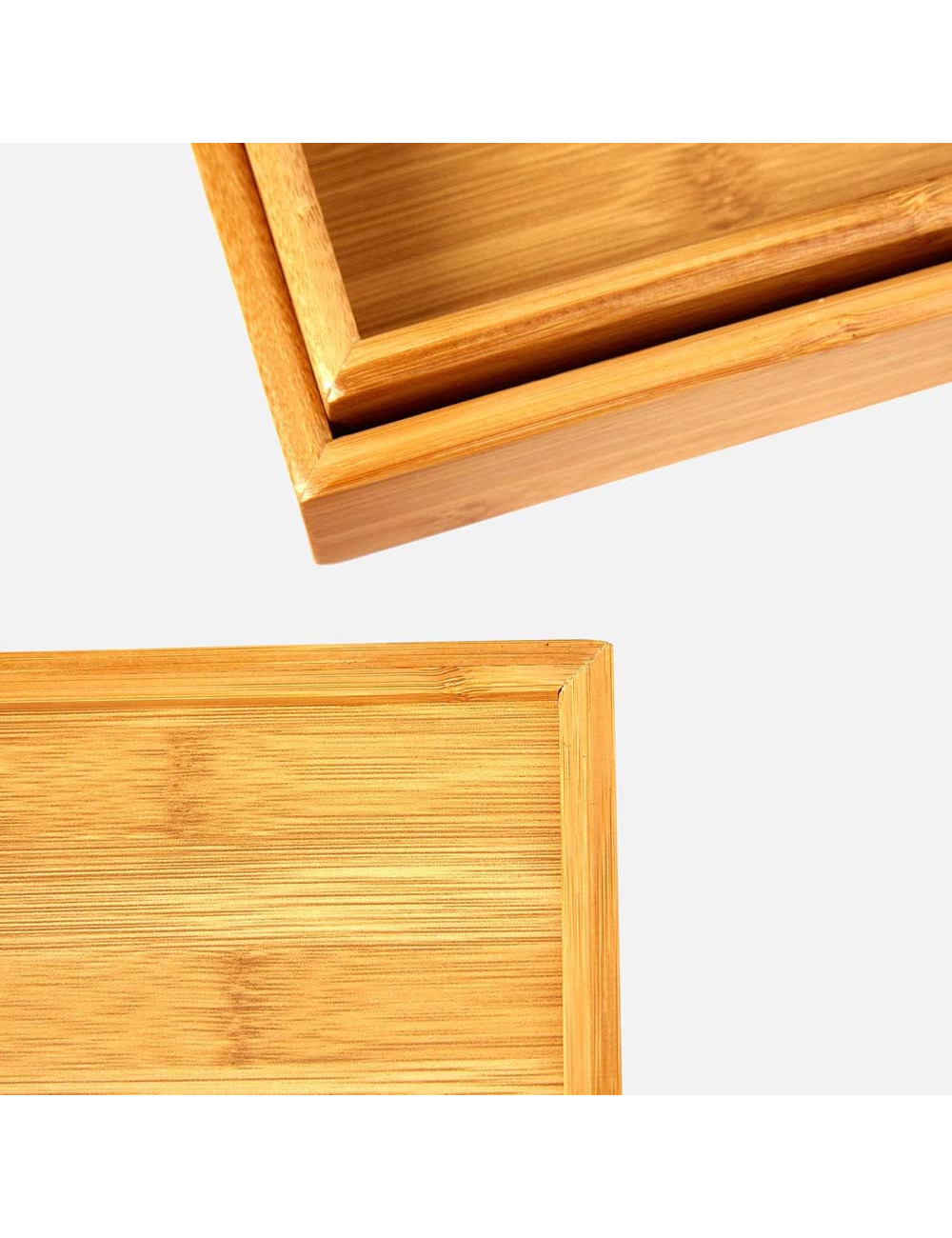 WOODEN BAMBOO TRAY 3 PICES SET
