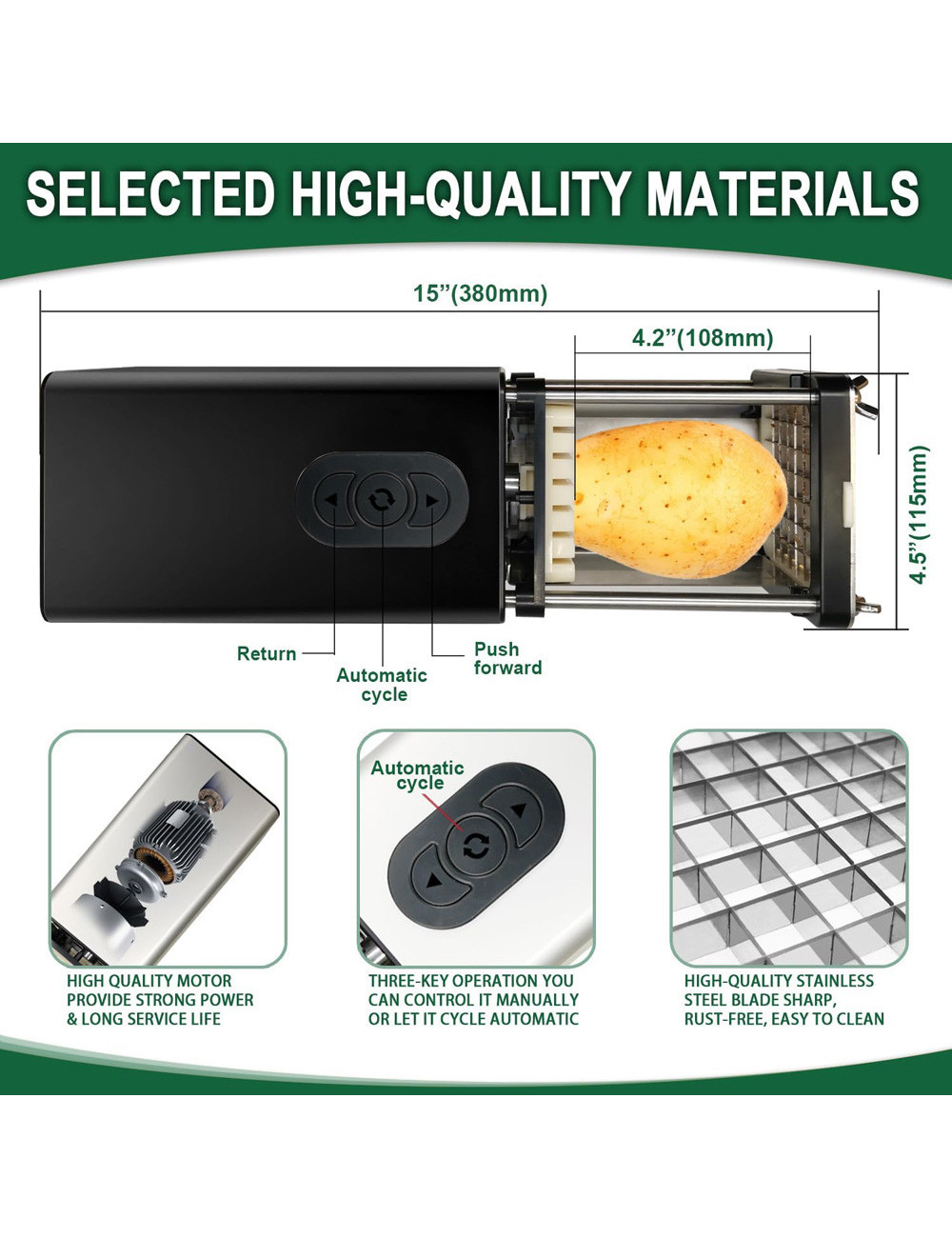 MULTI-FUNCTION FOOD CHOPPER WITH BLADE 8-10-12MM