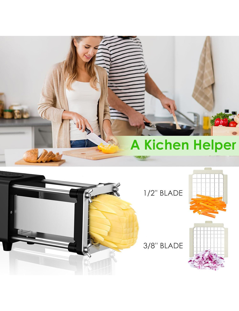 MULTI-FUNCTION FOOD CHOPPER WITH BLADE 8-10-12MM