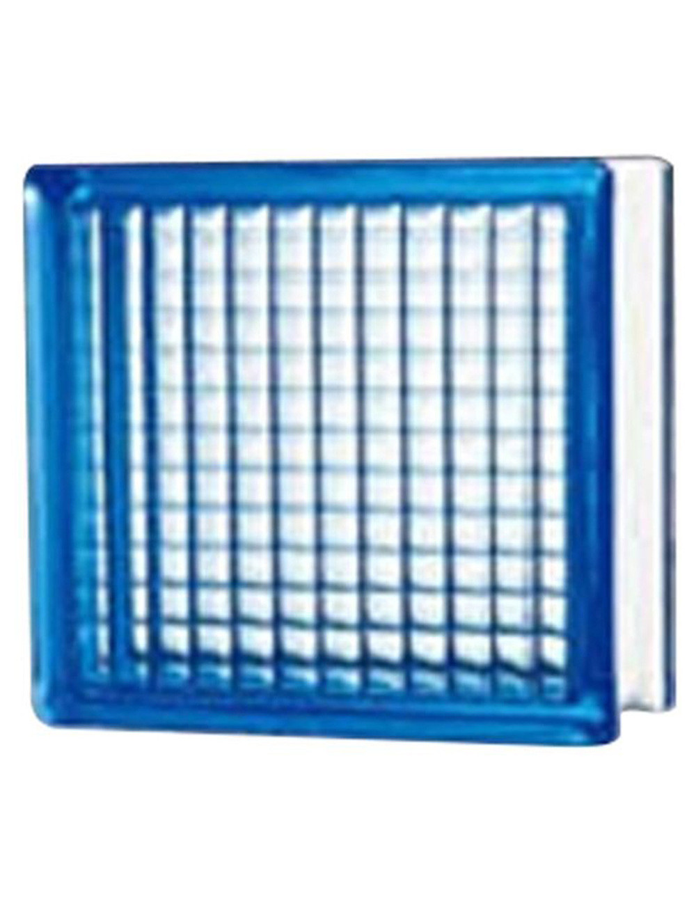 JH012 GLASS BLOCK PARALLEL BLUE 19 x 19 x 8 CM