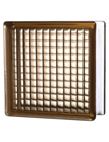 JH020 GLASS BLOCK PARALLEL BROWN 19 x 19 x 8 CM