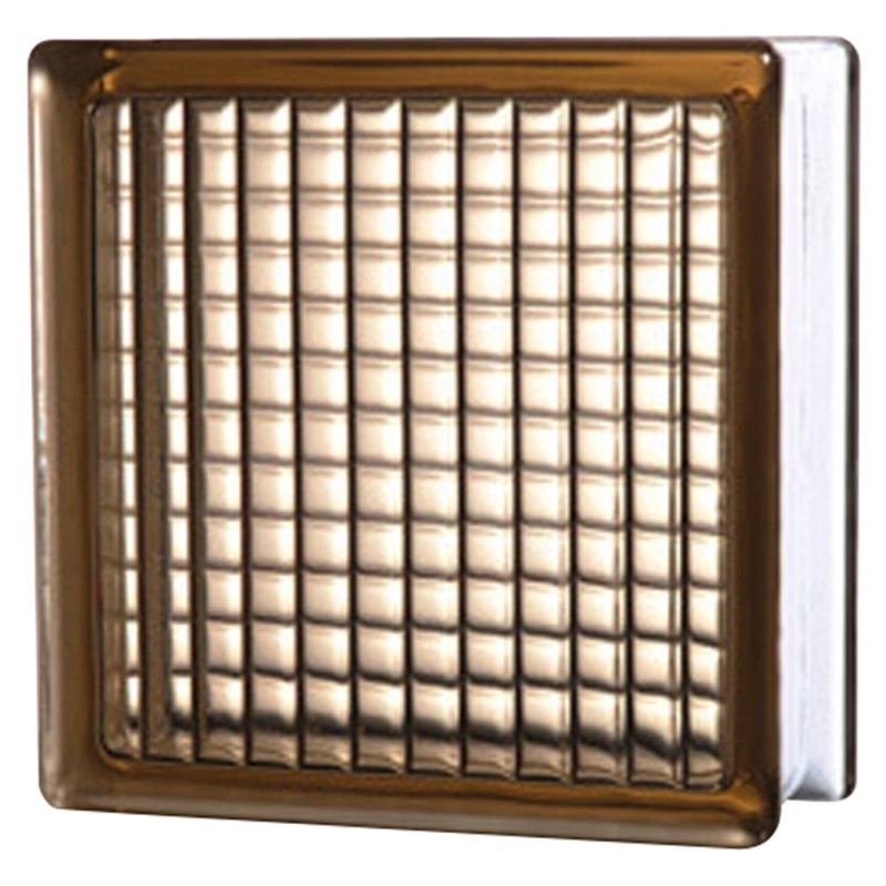 JH020 GLASS BLOCK PARALLEL BROWN 19 x 19 x 8 CM
