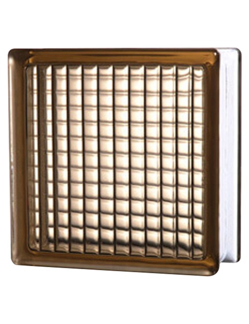 JH020 GLASS BLOCK PARALLEL BROWN 19 x 19 x 8 CM