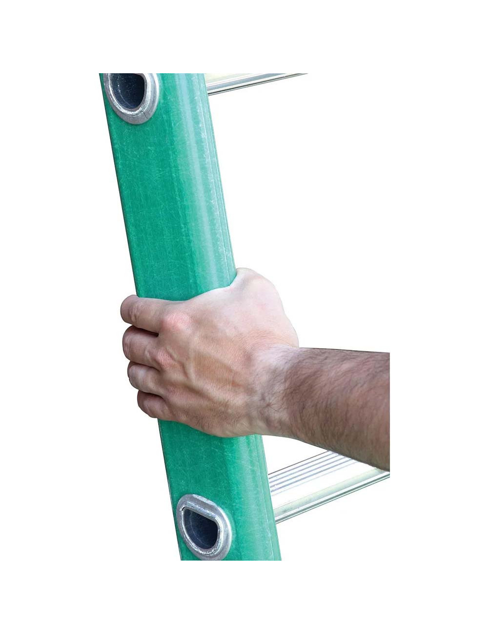 527177 FIBER GLASS LADDER WITH ROPE GREEN
