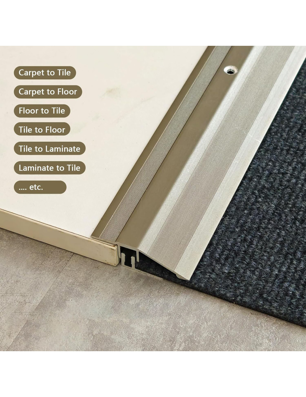 02-BJ-421A ALUMINIUM FLOOR TRIM SILVER 3 MTR