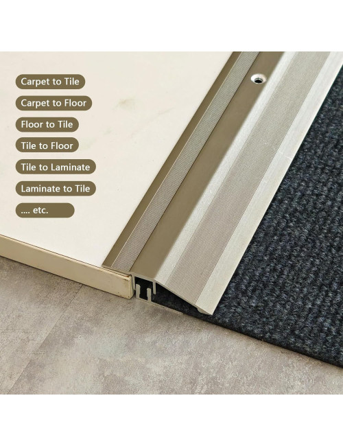 02-BJ-421A ALUMINIUM FLOOR TRIM SILVER 3 MTR