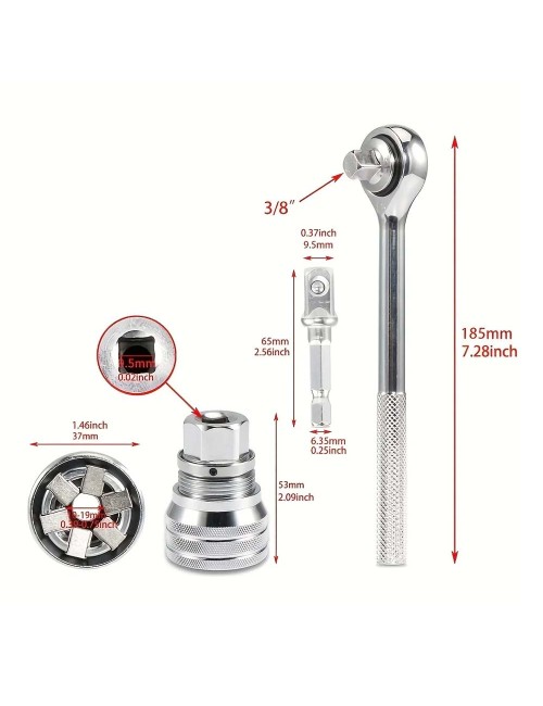 10MM TO 19MM يدة بوكس تورك متعددة الاستخدامات "3/8