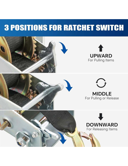 1800LBS H.D ونش طراد مع حزام