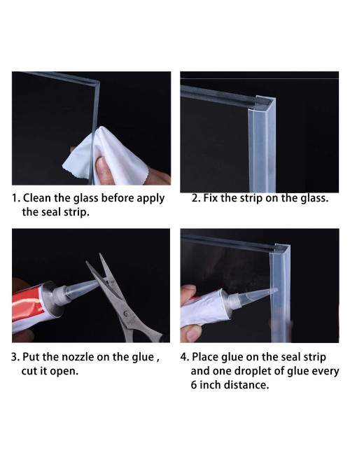 BL-500 PVC GLASS DOOR SEAL 8 MM x 2.20 MTR