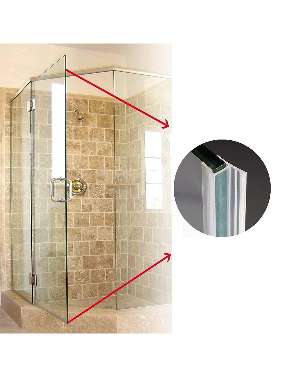 BL-520 PVC GLASS DOOR SEAL WITH FLANGE 10 MM x 2.20 MT