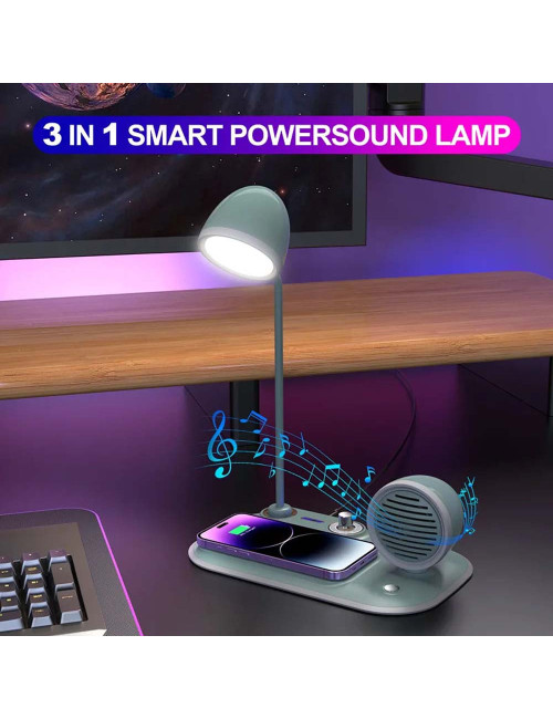 Q1-650 LAMP WIRELESS CHARGER WITH BT SPEAKER