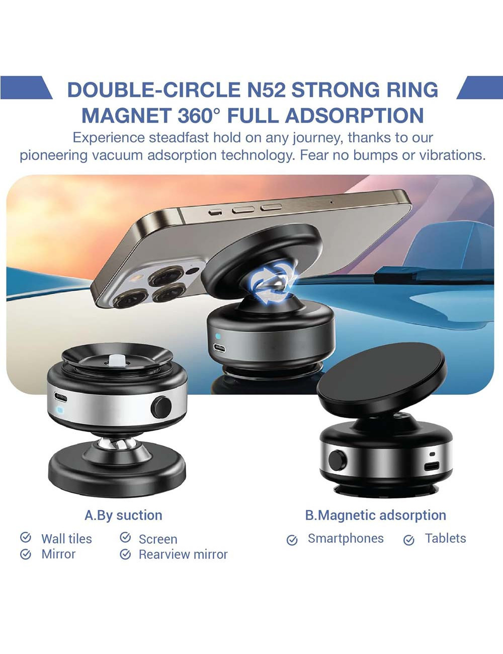 CS16-1 VACUUM SUCTION MOBILE PHONE HOLDER