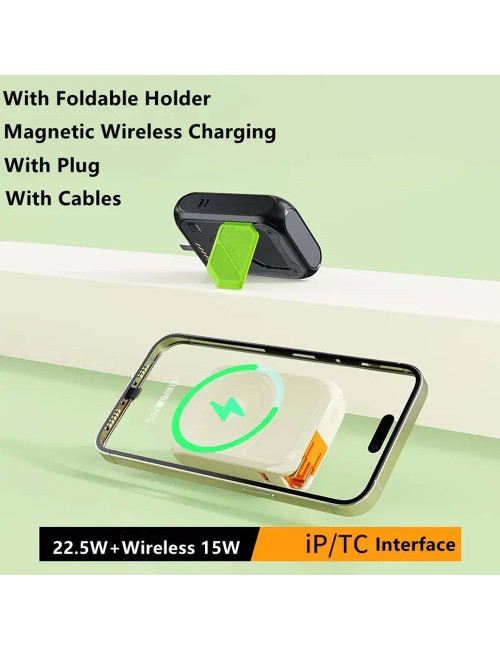 FAXITE 22.55W 10000MAH باور بانك مع ماك سيف وايرلس