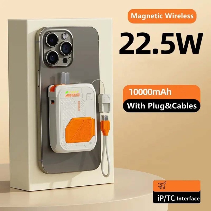 FAXITE 22.55W 10000MAH باور بانك مع ماك سيف وايرلس