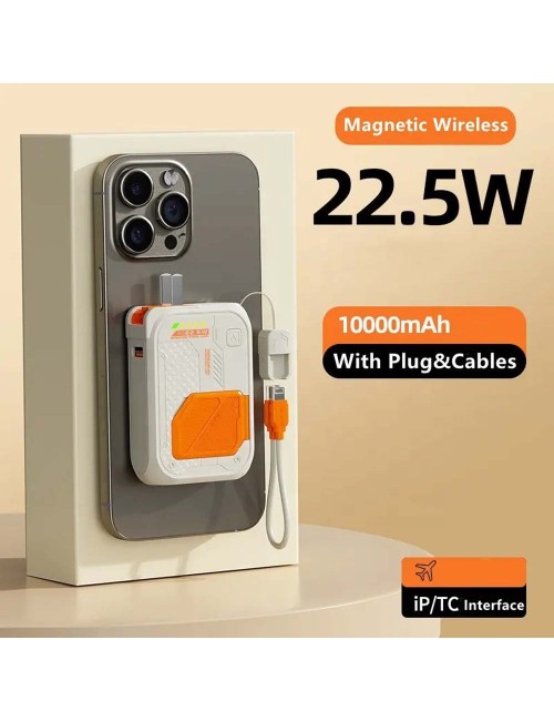 FAXITE 22.55W 10000MAH باور بانك مع ماك سيف وايرلس