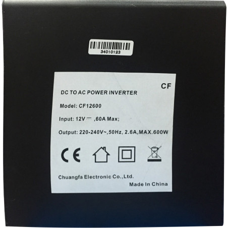 Portable Modified Sine Wave DC TO AC Inverter 600W - CF12600 - CHN