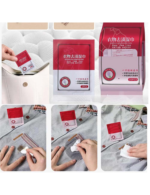 CLOTHING STAIN REMOVER WIPES TOWEL