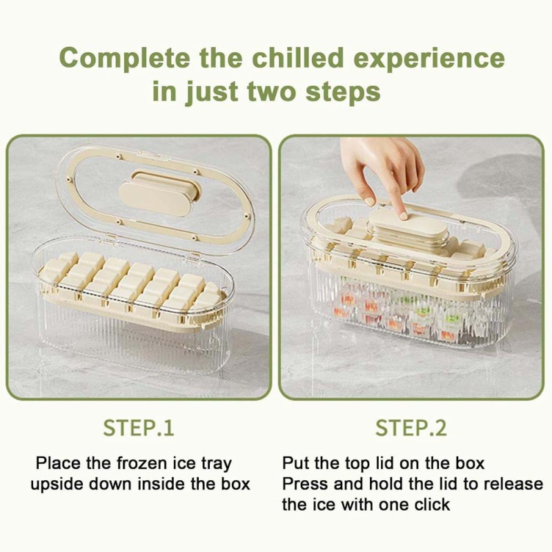 LZH-051 ICE GRIDE BOX DOUBLE TRAY CREAM COLOR