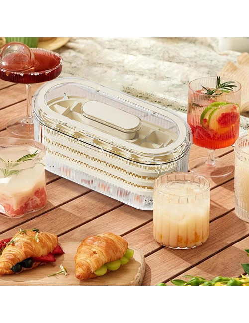 LZH-053 ICE GRIDE BOX SINGLE TRAY CREAM COLOR