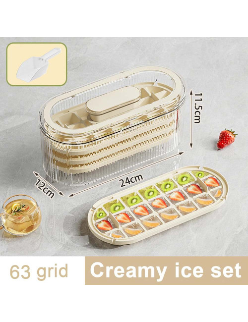 LZH-053 ICE GRIDE BOX SINGLE TRAY CREAM COLOR