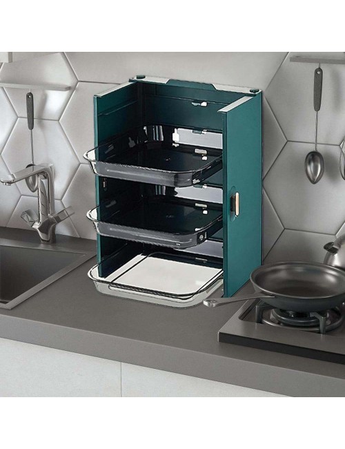 LZH-063 WALL MOUNTED KITCHEN3 LAYER RACK GREEN