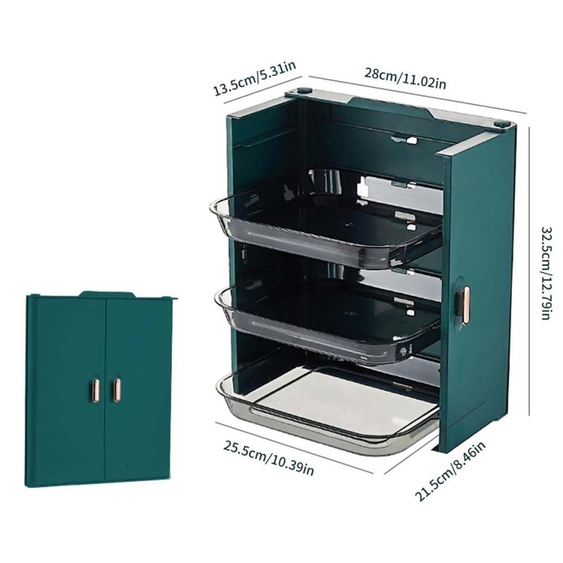 LZH-063 WALL MOUNTED KITCHEN3 LAYER RACK GREEN