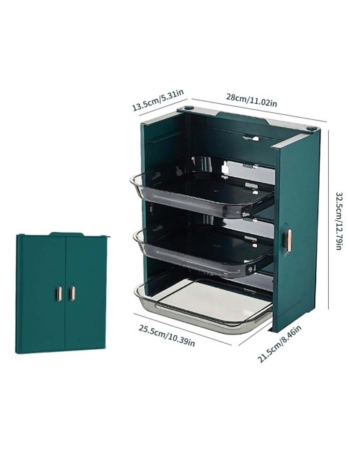 LZH-063 WALL MOUNTED KITCHEN3 LAYER RACK GREEN