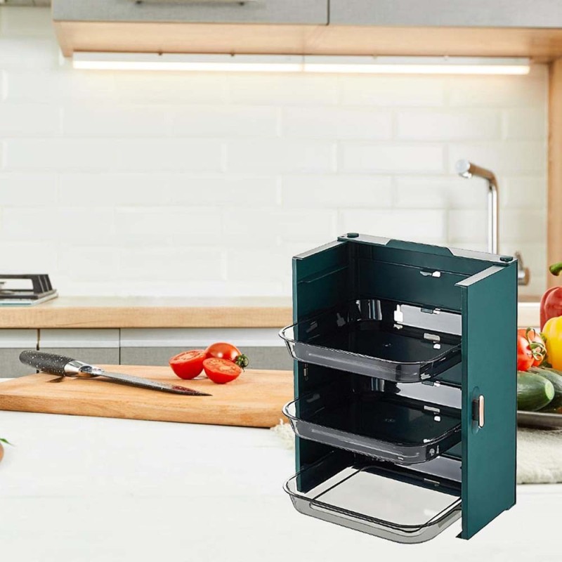 LZH-063 WALL MOUNTED KITCHEN3 LAYER RACK GREEN