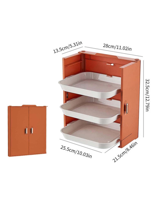 LZH-064 علاقة اوانى مطبخ طوفة 3 طابق اصفر