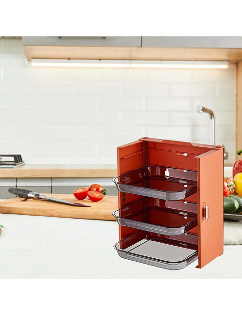 LZH-064 WALL MOUNTED KITCHEN 3 LAYER RACK YELLOW