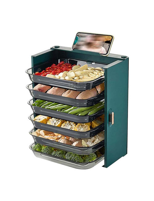 LZH-065 WALL MOUNTED KITCHEN 6 LAYER RACK GREEN