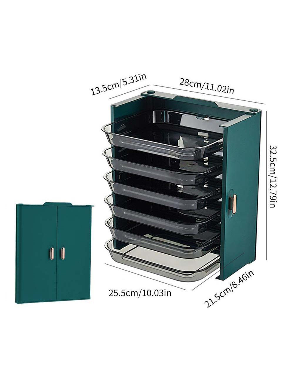 LZH-065 WALL MOUNTED KITCHEN 6 LAYER RACK GREEN