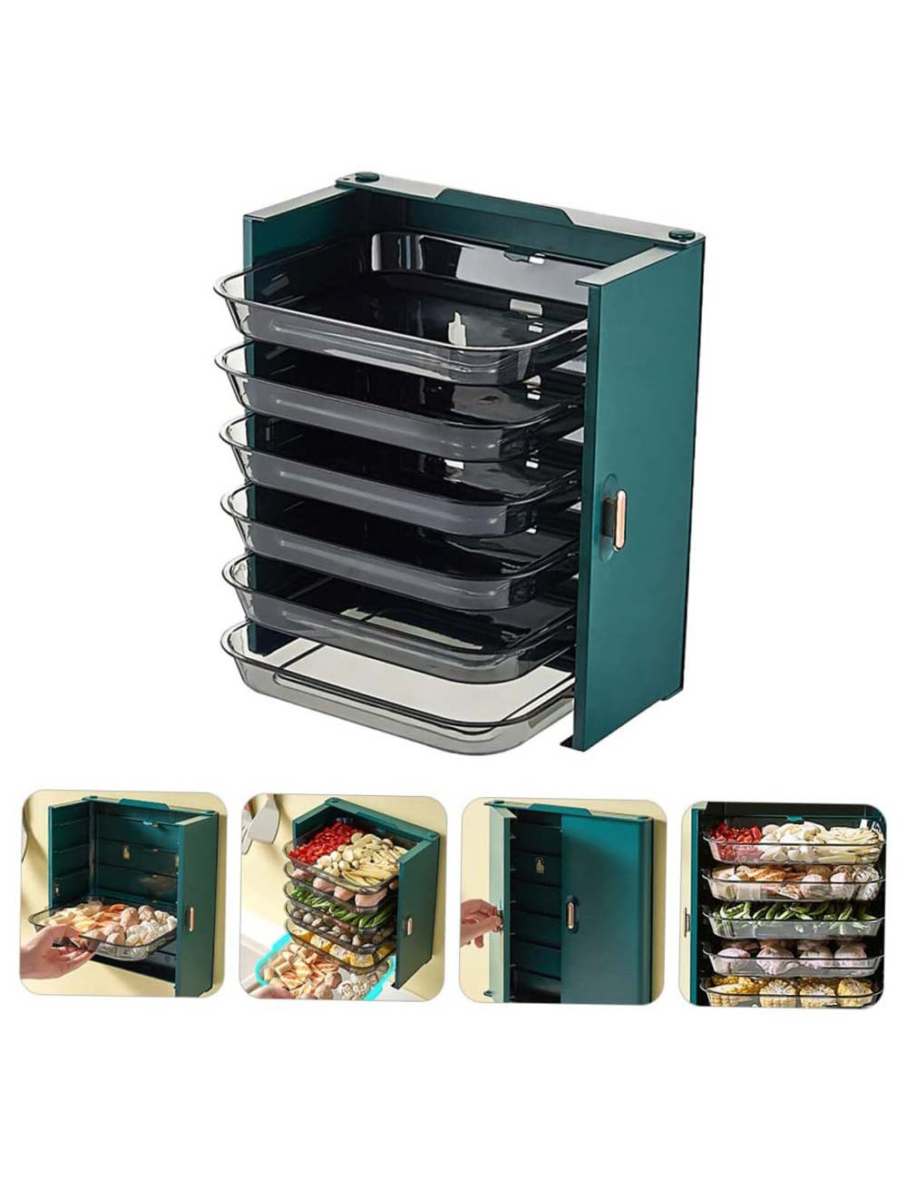 LZH-065 WALL MOUNTED KITCHEN 6 LAYER RACK GREEN