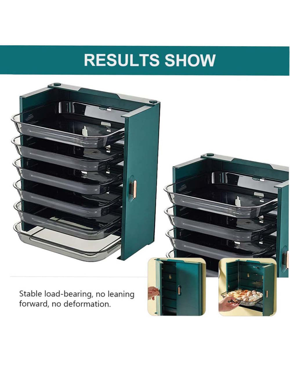 LZH-065 WALL MOUNTED KITCHEN 6 LAYER RACK GREEN