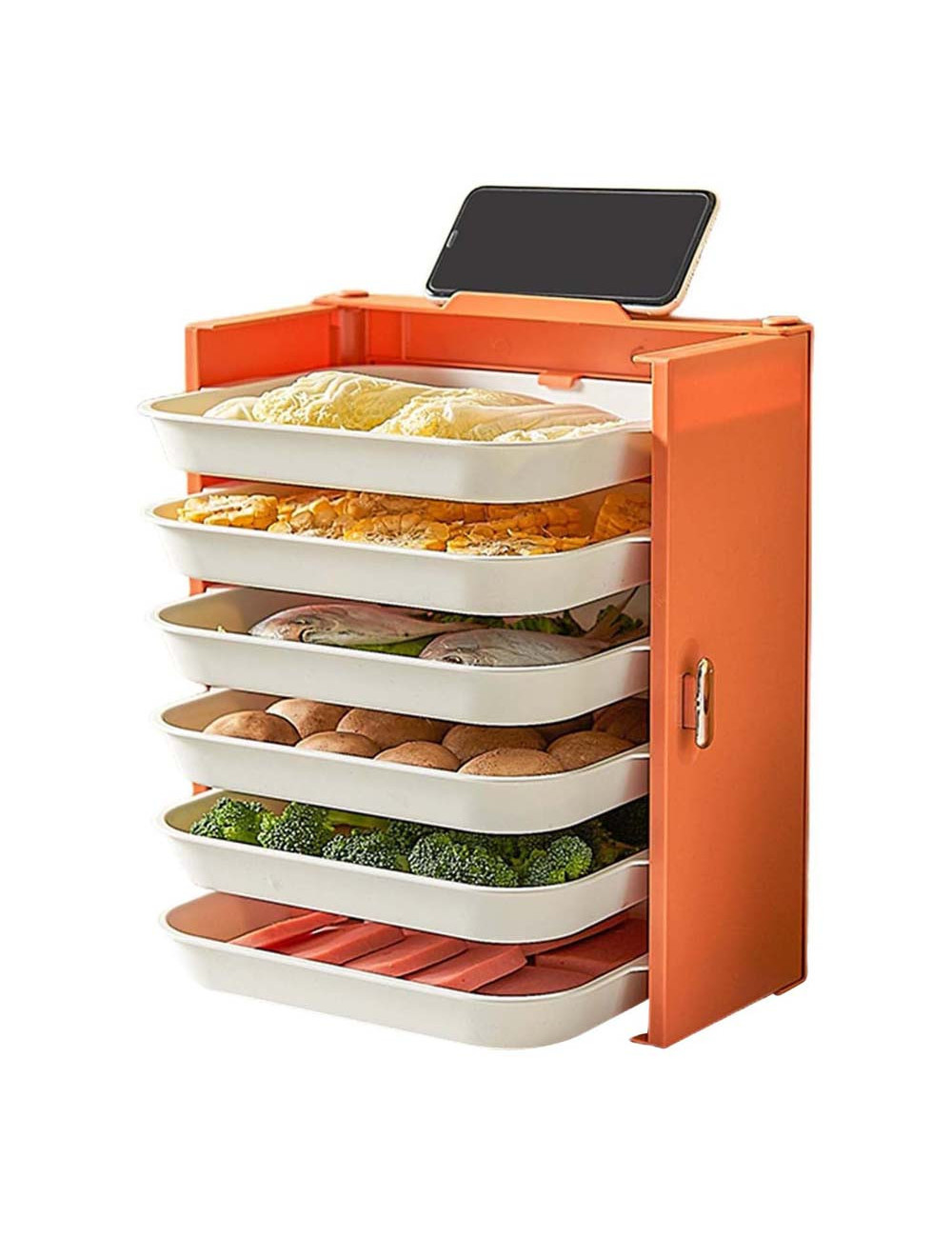 LZH-066 WALL MOUNTED KITCHEN 6 LAYER RACK YELLOW
