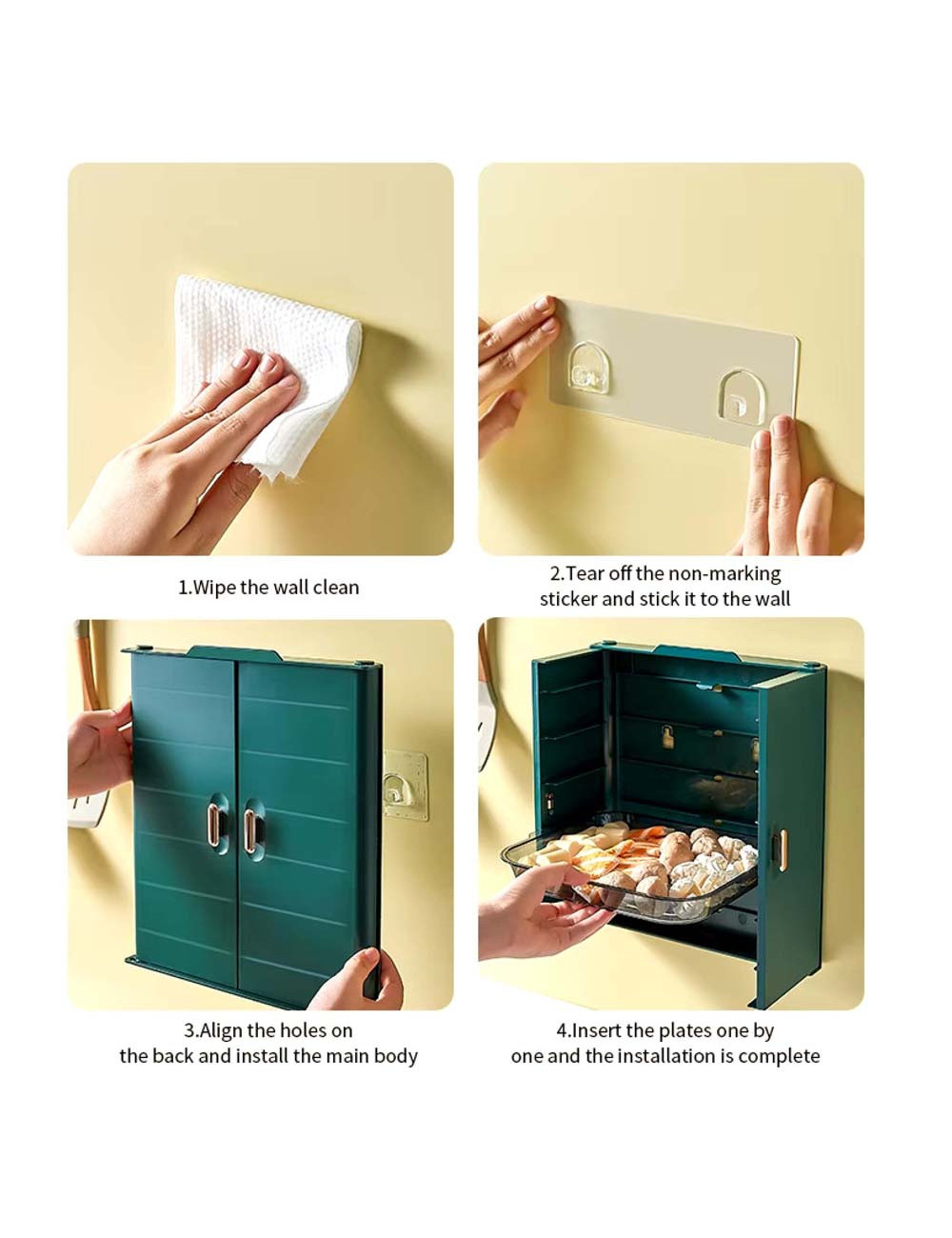 LZH-066 WALL MOUNTED KITCHEN 6 LAYER RACK YELLOW