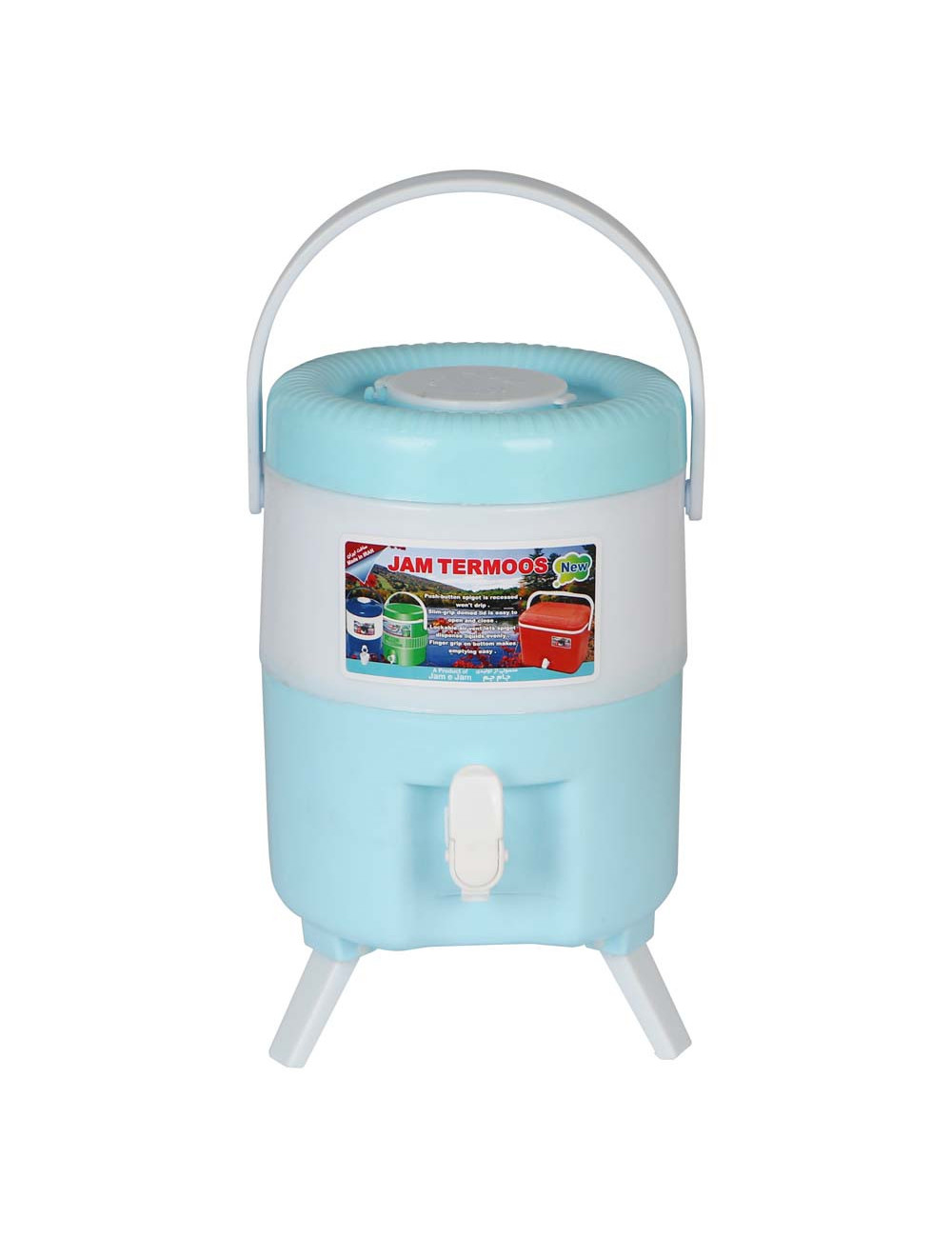 101019 PLASTIC WATER COOLER 5LTR WITH LEG AND GLASS