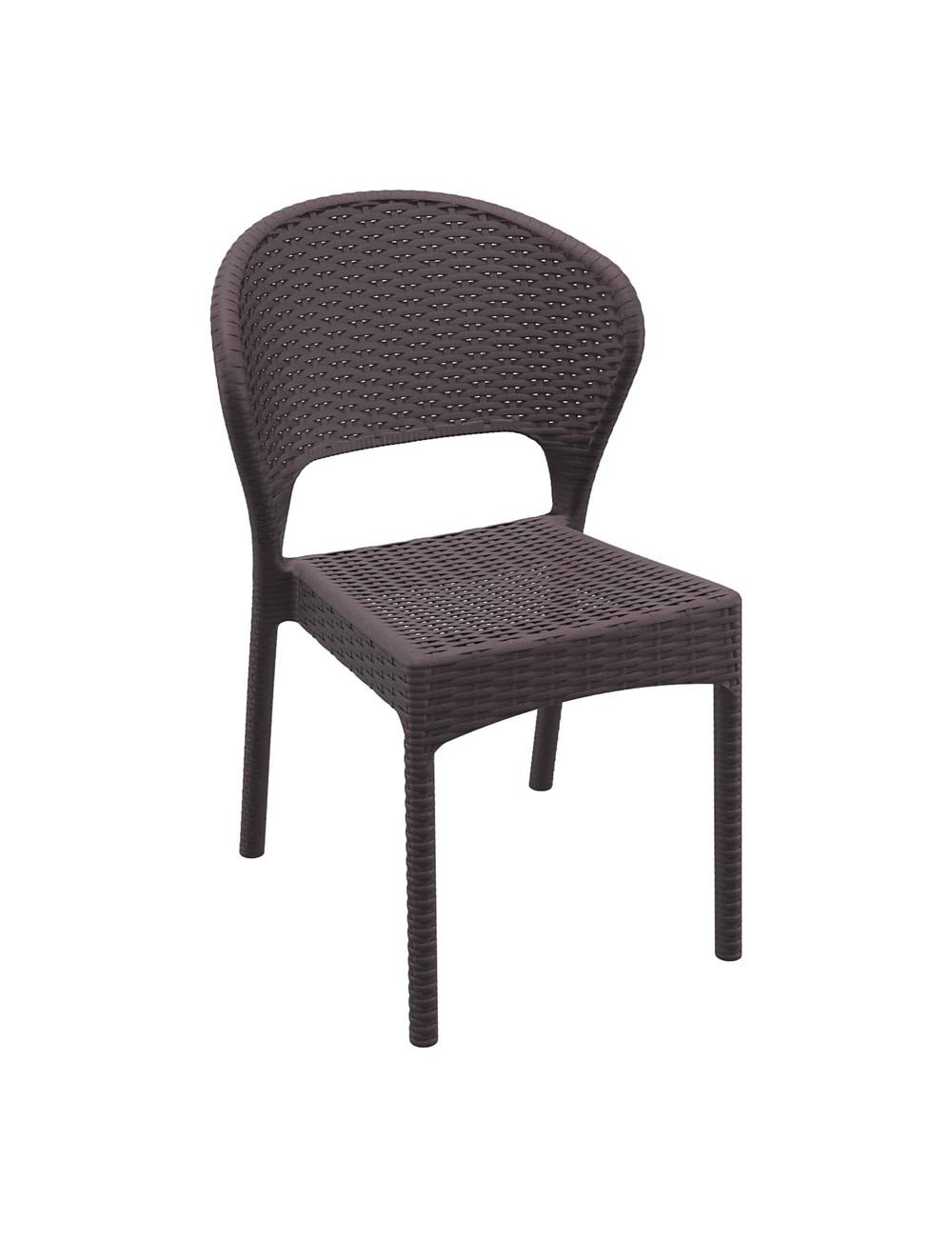 972 كرسي بلاستيك مجدول بدون يدة رجل مدو