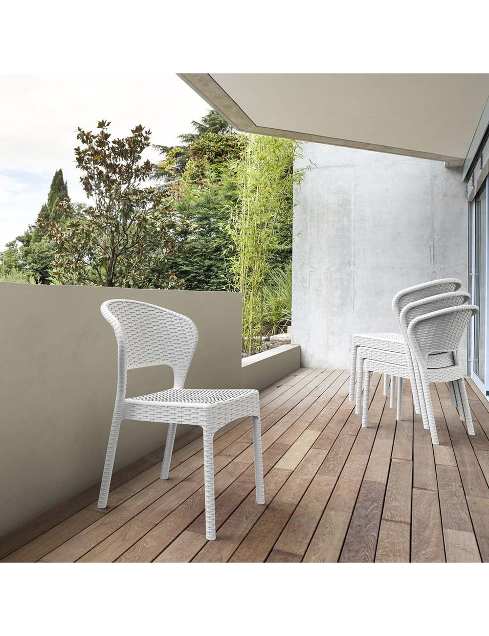 972 كرسي بلاستيك مجدول بدون يدة رجل مدو